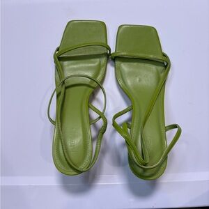 Women's Green Strappy Kitten Heels